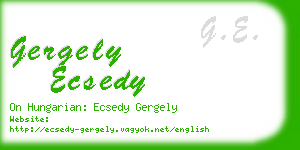 gergely ecsedy business card